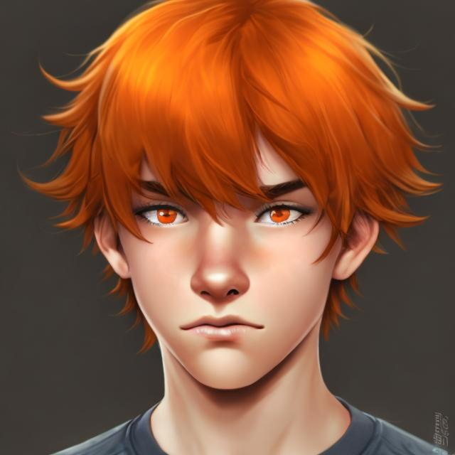 Prompt: e.g. A realistic 14 year old boy with orange colored hair