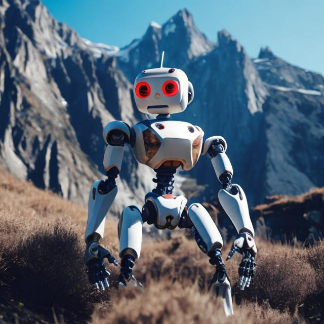 Prompt: CLAPING ROBOT ON MOUNTAIN

