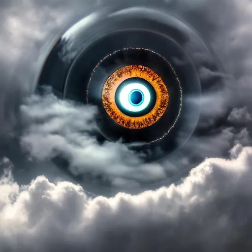 Prompt: The giant eye in the clouds 