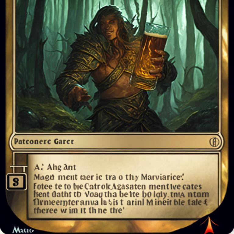 Prompt: Magic the Gathering Mana card forest beer in artwork