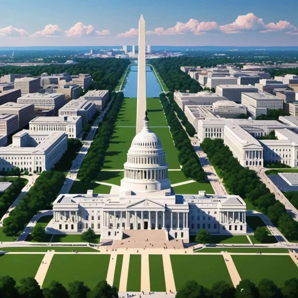 Prompt: Animated image of washington dc high definition