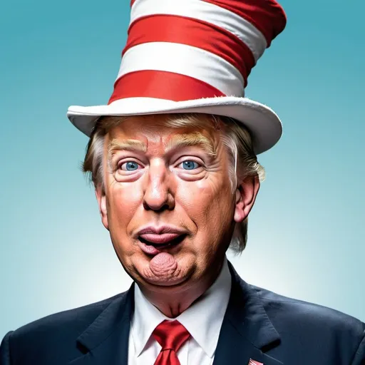 Prompt: Donald Trump as Dr. Seuss in Mad Magazine Style