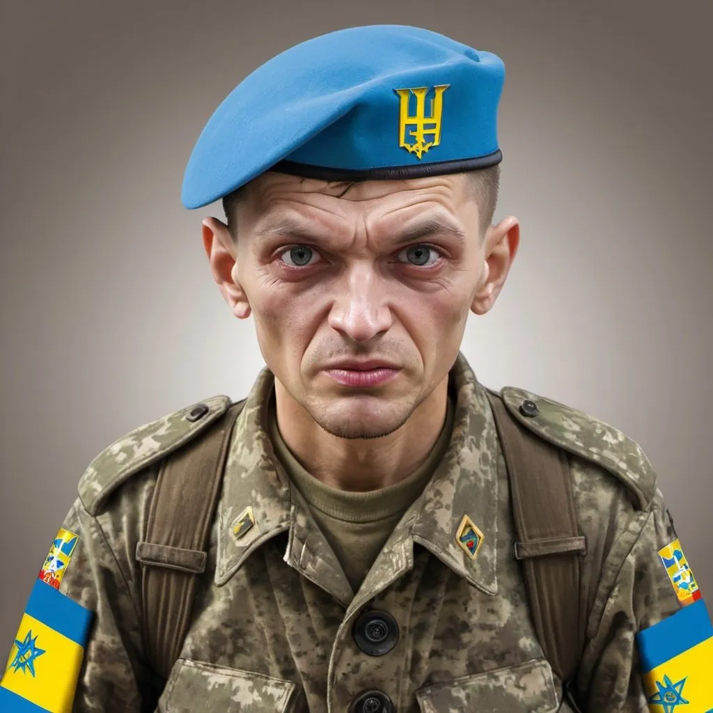 Prompt: Ukrainian Soldier in style of mad magazine