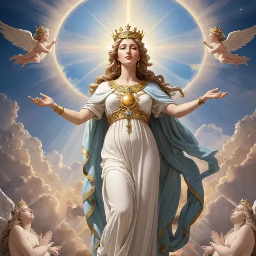 Prompt: Goddess Queen of Heaven and Earth