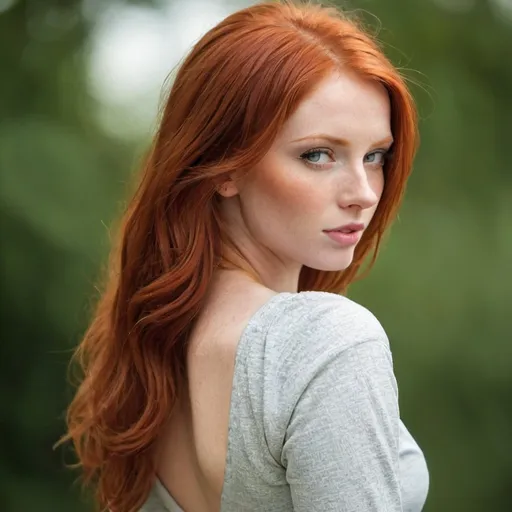 Prompt: out Standly gorgeous red head wearing aclothes