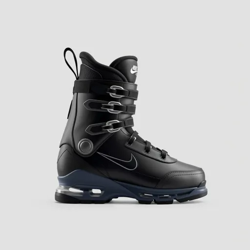 Prompt: make me a ski boot with the iconic air bubble on Nike air max. I want a boot that is stylish and simplistic but not bulky


 




