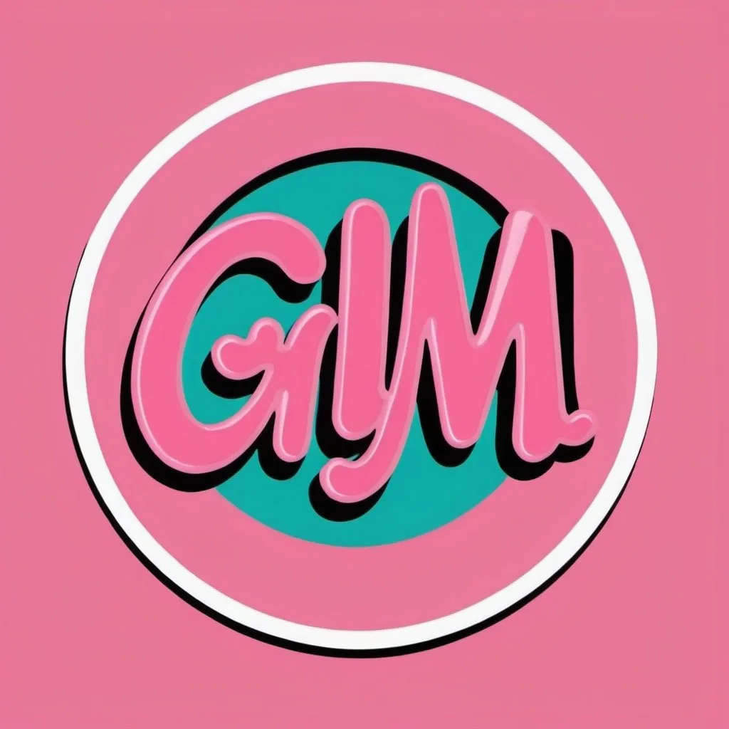 Prompt: Generate a 1950's inspired logo that is feminine has pink and uses the letters GGM in the middle.  Is popart inspired
