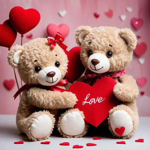 Prompt: Valentines love with teddybears


