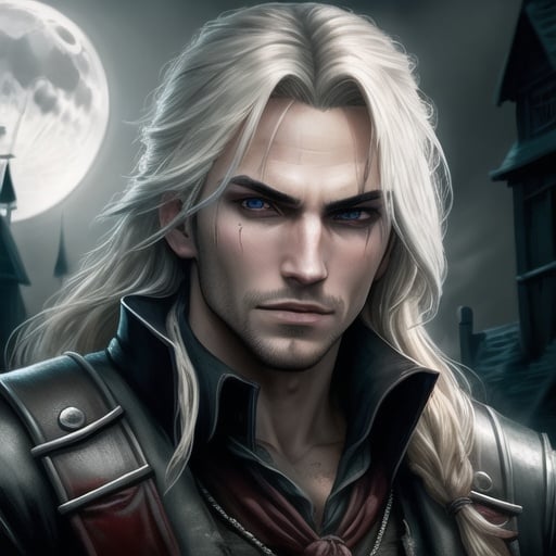 Edward Kenway vampire, intense expression, assassin’...