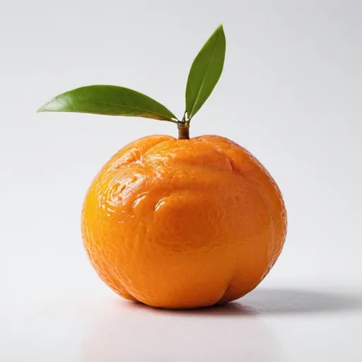 Prompt: single mandarin on white background