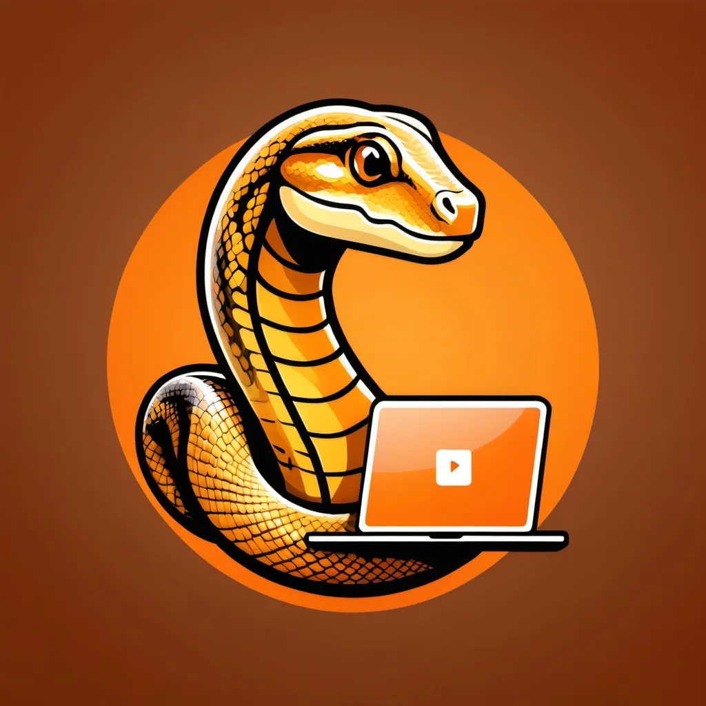 Prompt: "Python programing logo" (with an orange background and a human programmer icon)