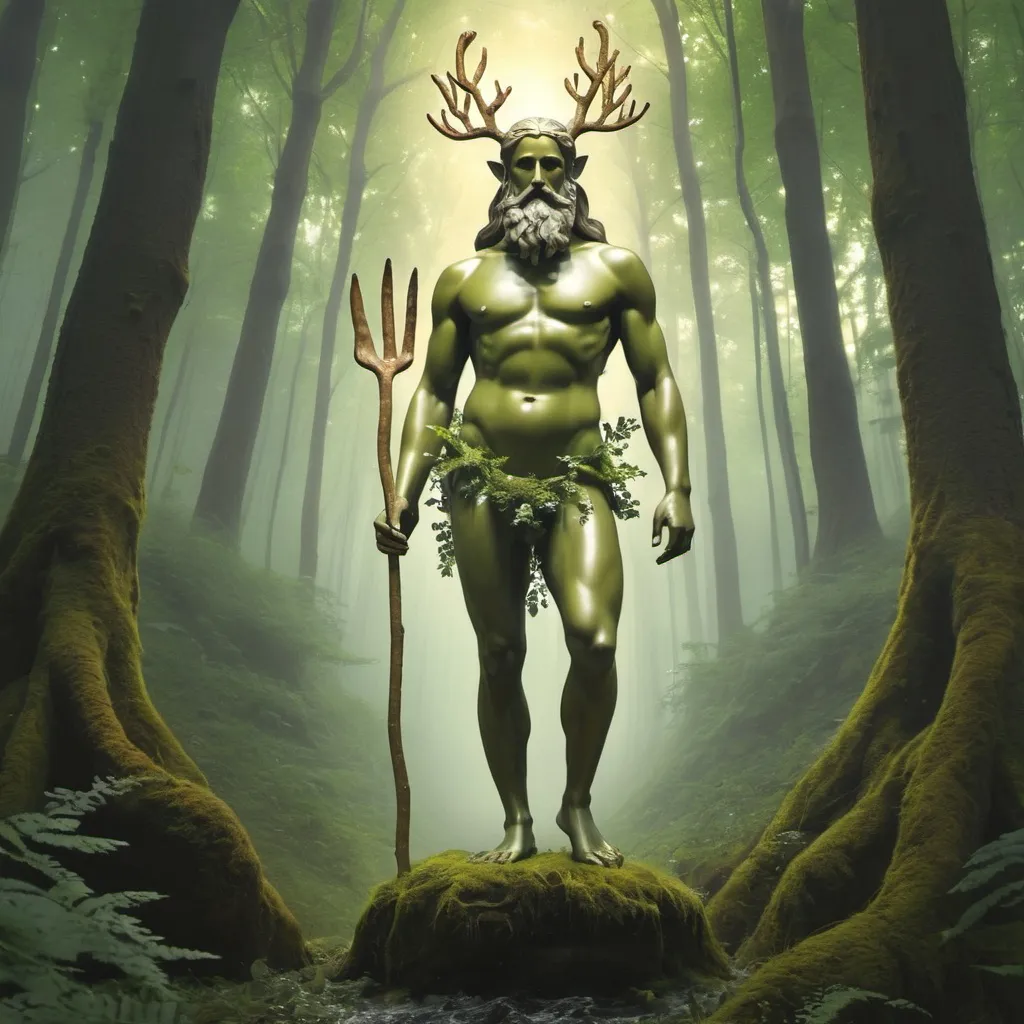 Prompt: The god Pan in the forest