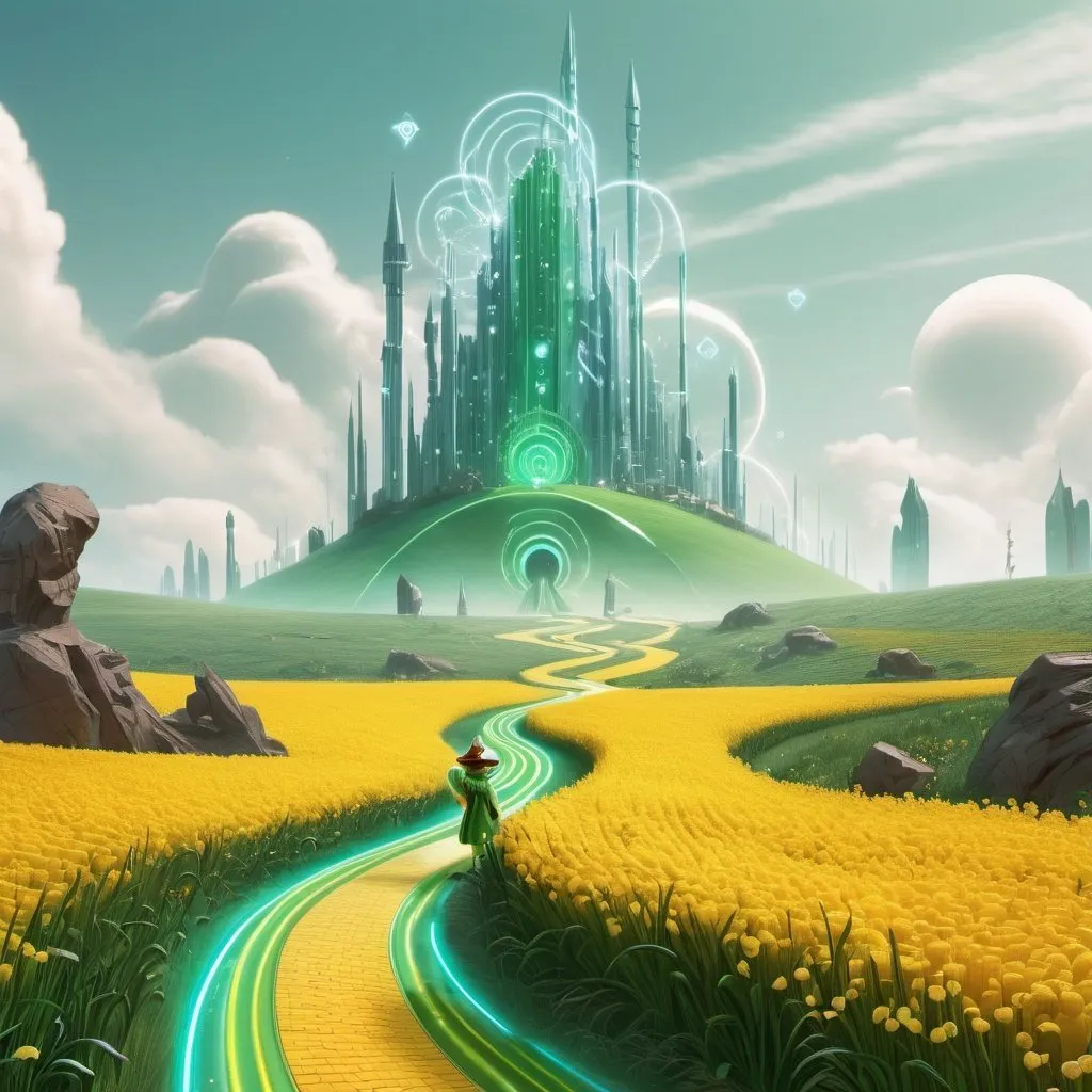 Prompt: A futuristic version of the wizard of oz 