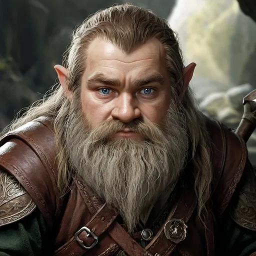 Prompt: a dwarf from lord of the rings.  named Nrad.  Male, cunning, a messenger.  a little world weary. a little messy