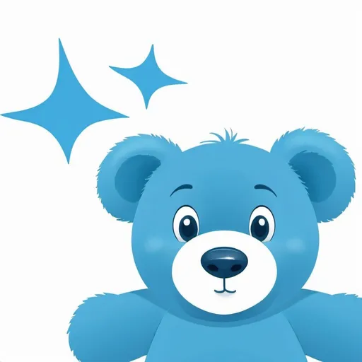 Prompt:  a blue teddy bear head except the mouth area of the bear is white and there is a blue circular nose in the middle do your best to replicate it into a Disney style character cleaning a house.