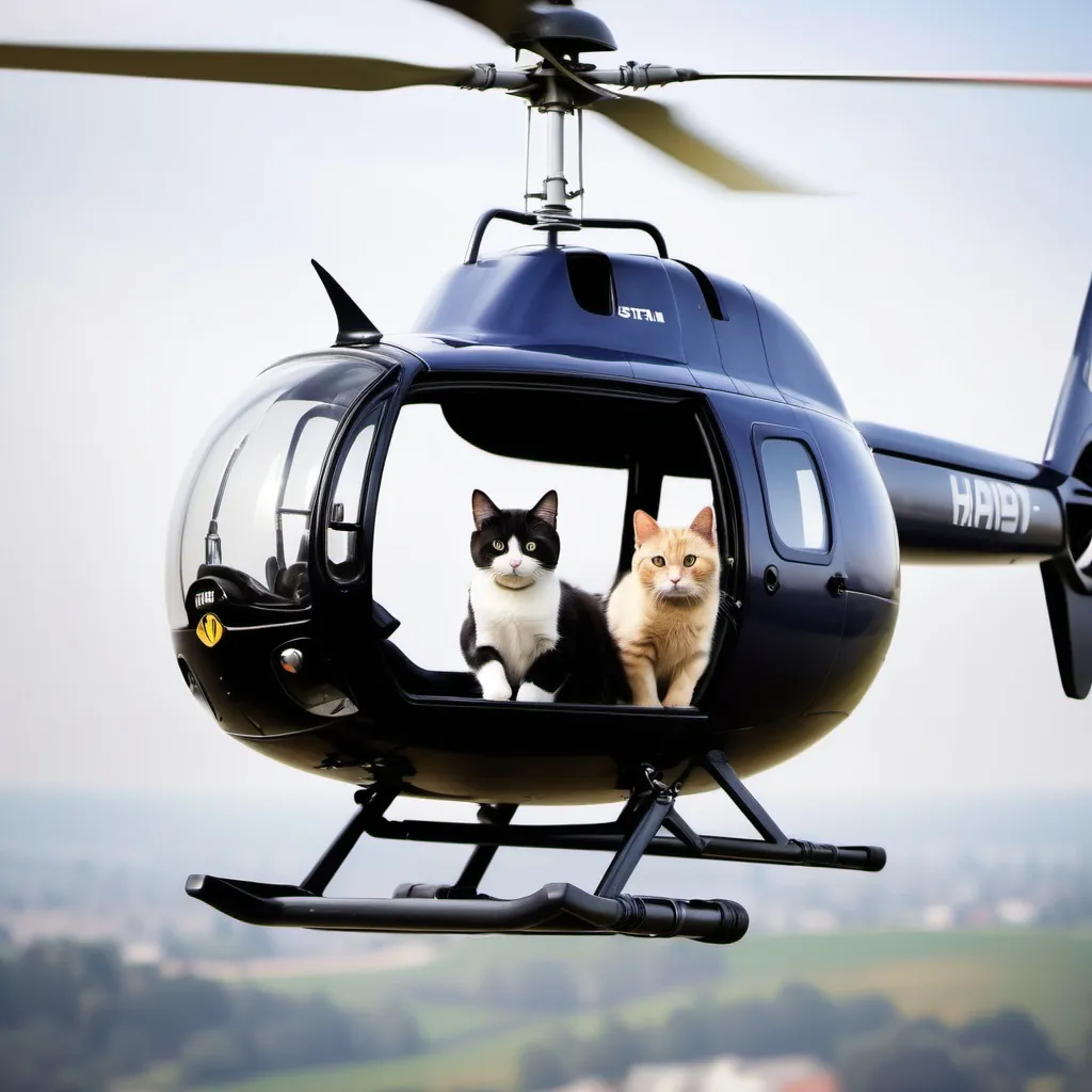 Prompt: cats in a helihopter
