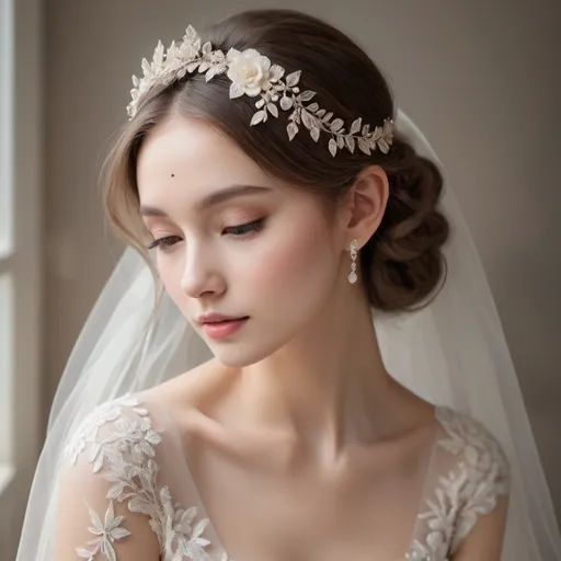 Prompt: Bridal head pieces