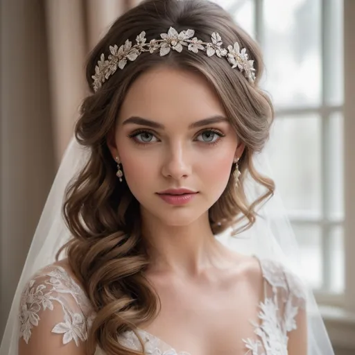 Prompt: Bridal head pieces