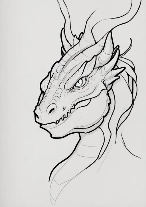 Prompt: portrait of a dragon, lineart