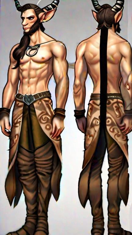 Prompt: Full body handsome faun in the style of Anne Stokes