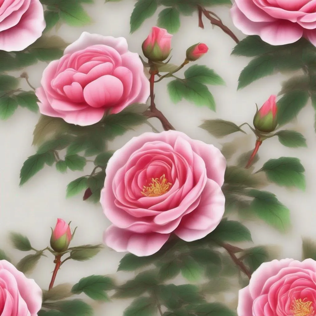 Prompt: Close up of a beautiful chinese rose, digital painting, intricate, highdefinition