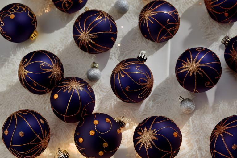 Prompt: Christmas Balls on a silver plate