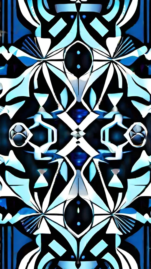 Prompt: beautiful snowflake, dark blue, light blue, art deco, intricate