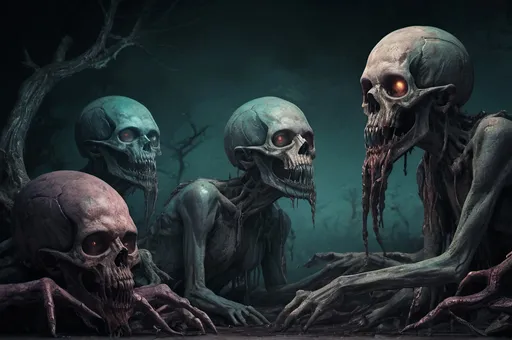 Prompt: Horror dream on acid, surreal digital art, eerie atmosphere, vivid and unnatural colors, nightmarish creatures, high contrast, nightmarish, surreal, digital art, eerie atmosphere, vivid colors, high contrast
