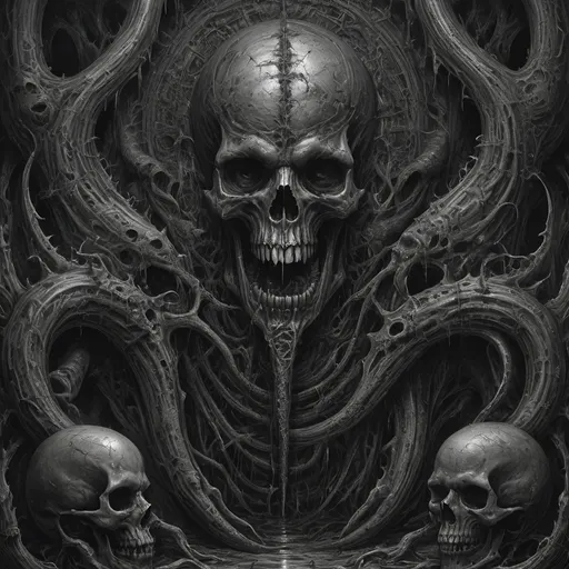 Prompt: Dan Seagrave-style depiction of a rectum, detailed and intricate, horror art, dark and eerie tones, infernal atmosphere, intense and menacing scenes, demonic and grotesque figures, high quality, detailed brushwork, surreal, nightmarish, infernal, dark and eerie tones, detailed and intricate, extreme metal aesthetic