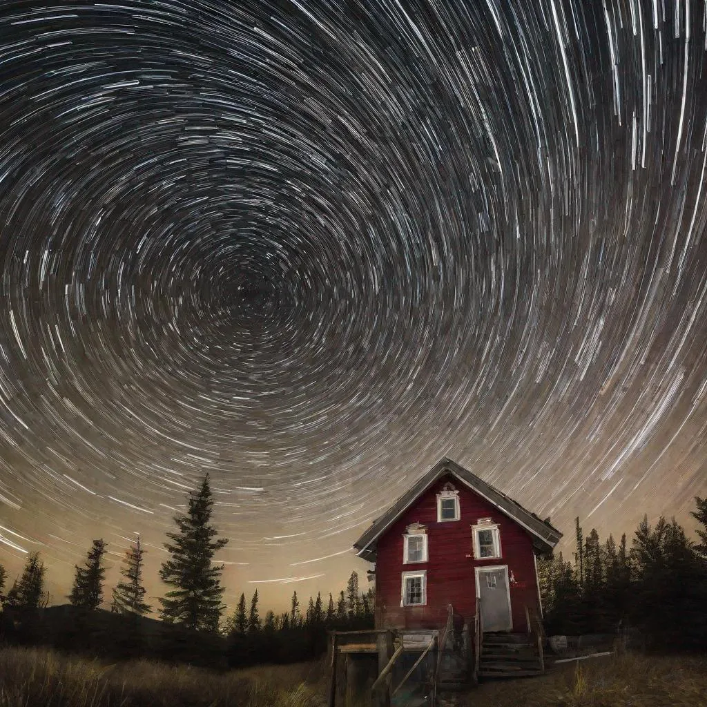 Prompt: a canadian man, time-lapse star trails, sour wine or vinegar, seiche, sophisticated textures