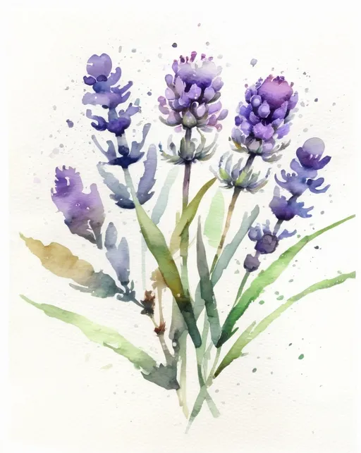 Prompt: watercolor, lavender bottom on white background with white space in the middle