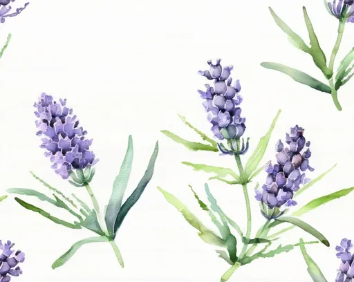 Prompt: watercolor, lavender on white background