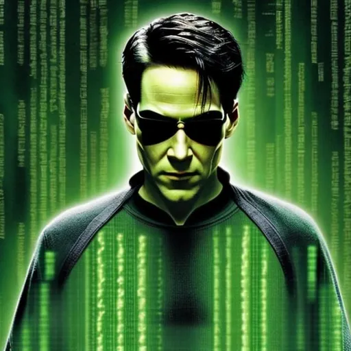 neo flying in the matrix