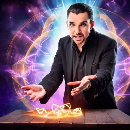 Prompt: magician offering psychic predictions for 2024 