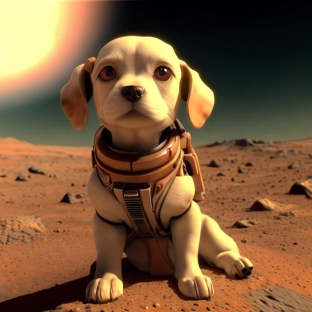 Prompt: cute dog on mars 

