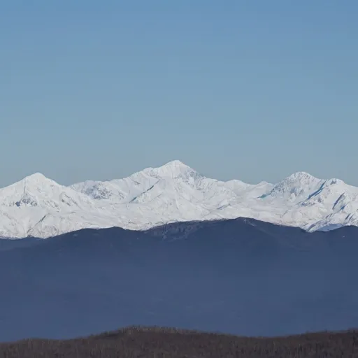 Prompt: four mountain ridges seen from a distance