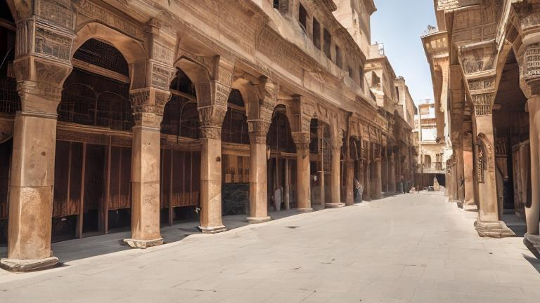 Prompt: ancient cairo el muizz street