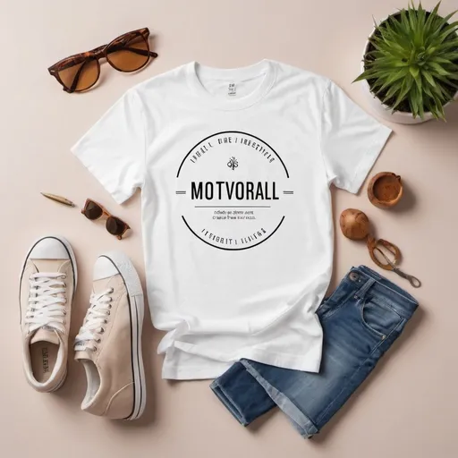 Prompt: Create an eye-catching introductory image for the Etsy store “Motivstyle” that features an attractive display of multiple T-shirts in a variety of vibrant colors. Each T-shirt should have a unique, custom design that beautifully complements its color. The designs should cover a wide range of styles, including:

- Inspirational quotes with elegant typography.
- Intricate graphic art with detailed illustrations.
- Minimalist designs featuring simple, trendy patterns.

Arrange the T-shirts in a visually appealing grid or staggered layout, ensuring that each shirt is prominently displayed. The layout should be neatly organized, allowing viewers to clearly see the variety of designs and colors available.

The background should be neutral (such as a light gray or white) to keep the focus on the T-shirts and their designs. The overall aesthetic should be clean, modern, and inviting to make an impactful first impression.

Incorporate the store name “Motivstyle” into the upper section of the image in a stylish yet subtle font, ensuring it is visible but not overpowering. The name should enhance the overall presentation without diverting attention from the T-shirts.

This image should convey a sense of high quality, creativity, and diversity, enticing viewers to explore the unique offerings of the Motivstyle store on Etsy.