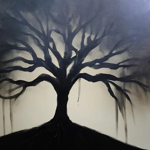 Prompt: dark tree painting
