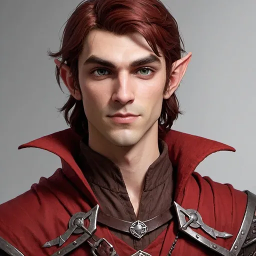 Prompt: Create me a dungeons and dragons character.
He's a half human half elf rouge that likes to hit on everyone he sees.
He is a very good talker and a ladies man