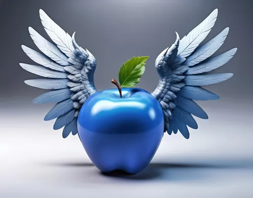 Prompt: blue apple with wings