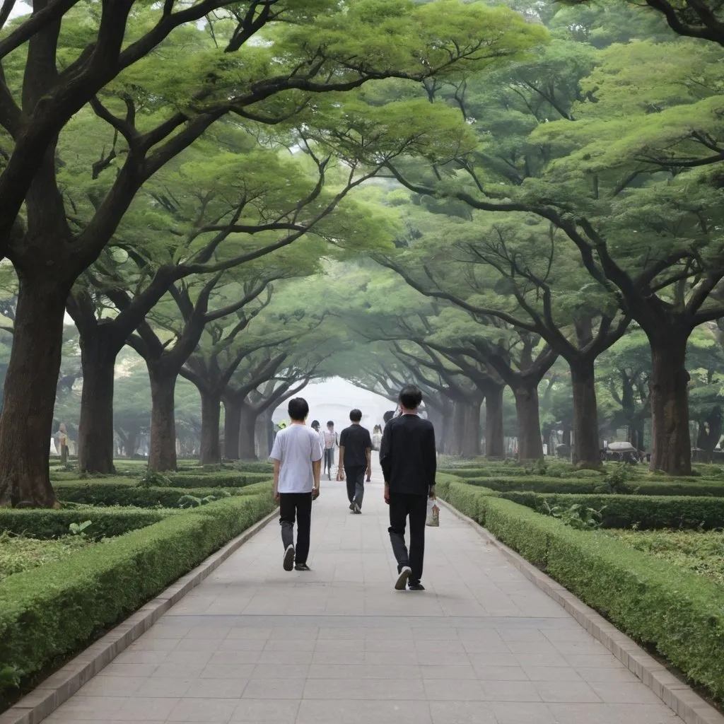 Prompt: 老男人座在公園