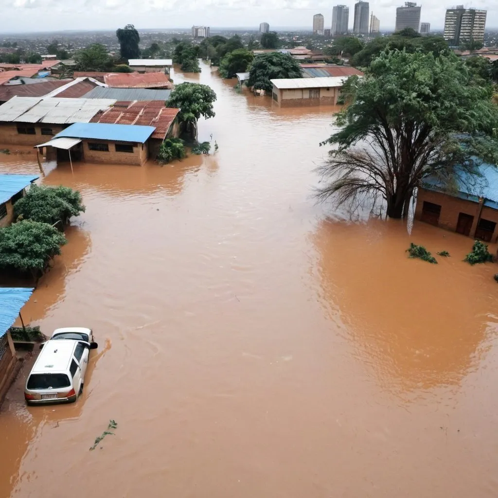 Prompt: Impact of floods in Nairobi