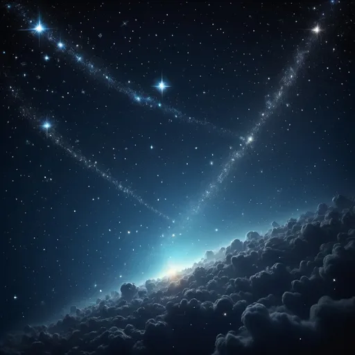 Prompt: Very Highlight outer and inner space with many stars and dust of the space and shooting stars and komets and with realistic style 
-stars dust-