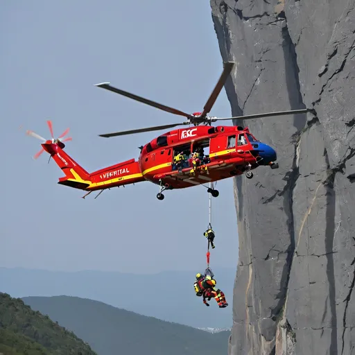 Prompt: Vertical rescue evacuation activities