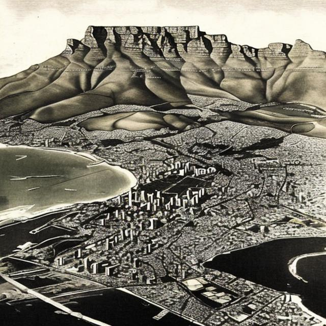 Prompt: Cape Town, South Africa in 1905.