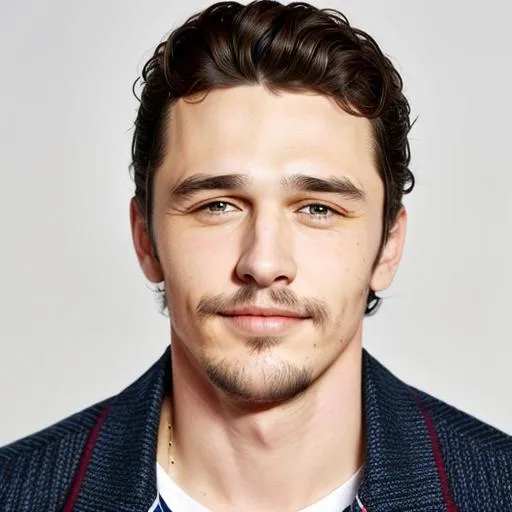 Prompt: Head and shoulders portrait of handsome James Franco