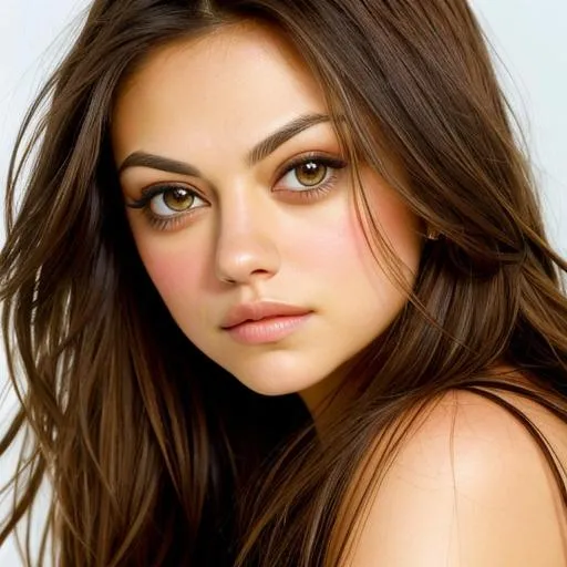 Prompt: Head and shoulders portrait of beautiful Mila Kunis