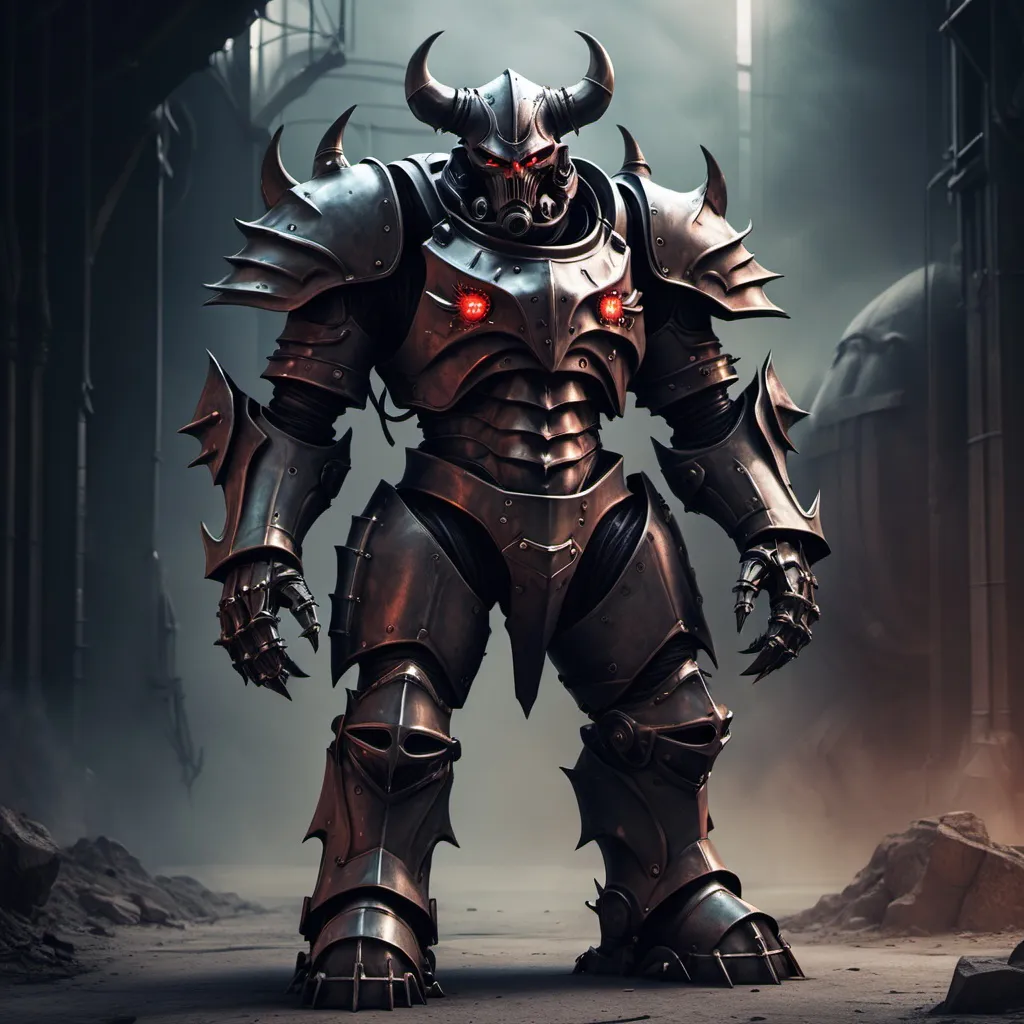 Prompt: Sci-fi Demon Knight in power armor 