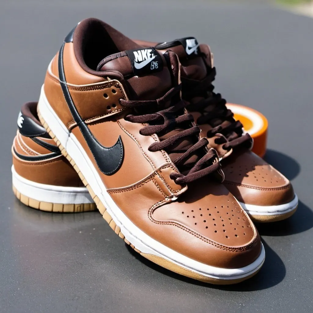 Prompt: Nike dunk SB brown wavy
